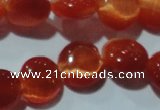 CCT487 15 inches 8mm flat round cats eye beads wholesale