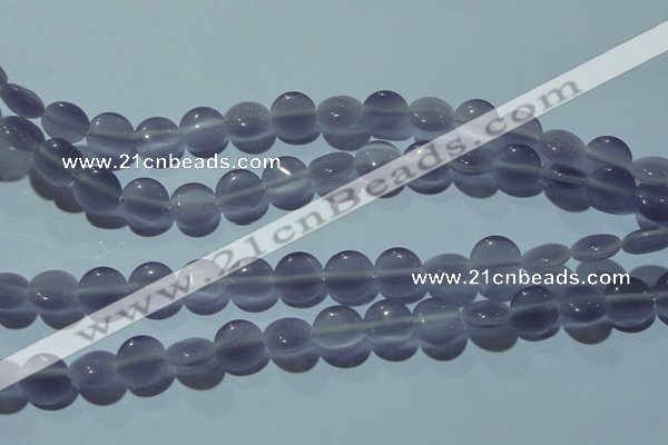 CCT490 15 inches 8mm flat round cats eye beads wholesale