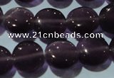 CCT491 15 inches 8mm flat round cats eye beads wholesale