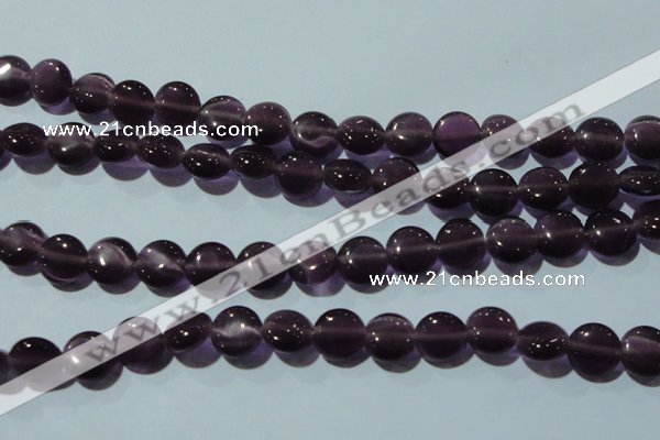 CCT491 15 inches 8mm flat round cats eye beads wholesale