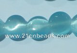 CCT492 15 inches 8mm flat round cats eye beads wholesale