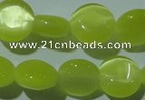 CCT494 15 inches 8mm flat round cats eye beads wholesale