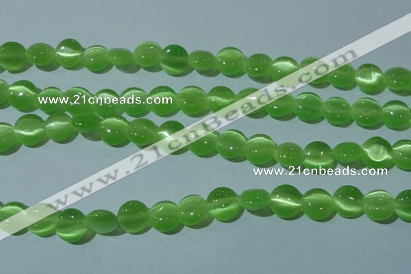 CCT496 15 inches 8mm flat round cats eye beads wholesale