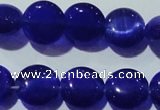 CCT498 15 inches 8mm flat round cats eye beads wholesale