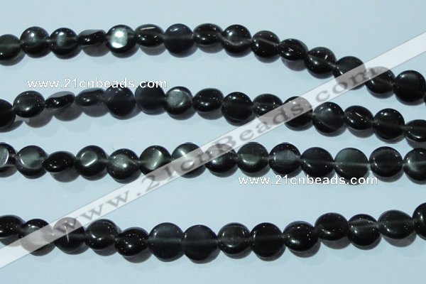 CCT500 15 inches 8mm flat round cats eye beads wholesale