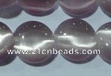 CCT512 15 inches 10mm flat round cats eye beads wholesale