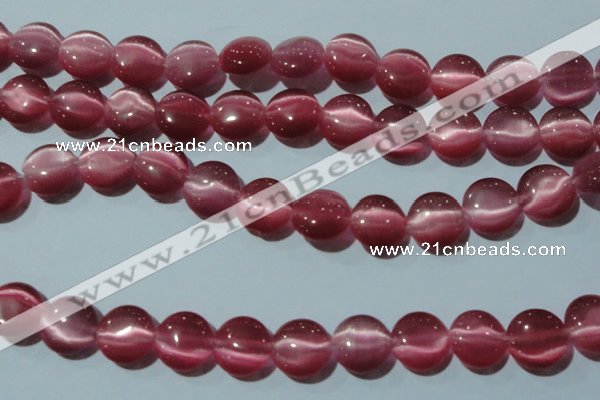 CCT513 15 inches 10mm flat round cats eye beads wholesale