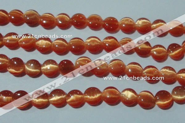 CCT514 15 inches 10mm flat round cats eye beads wholesale