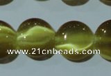 CCT518 15 inches 10mm flat round cats eye beads wholesale
