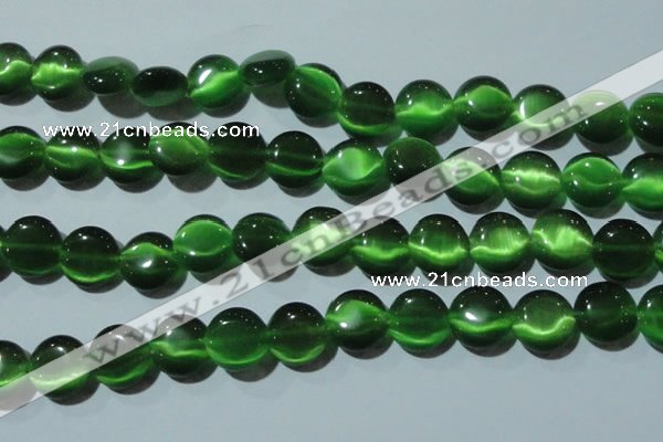 CCT523 15 inches 10mm flat round cats eye beads wholesale