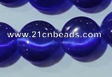 CCT525 15 inches 10mm flat round cats eye beads wholesale