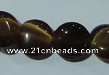 CCT527 15 inches 10mm flat round cats eye beads wholesale