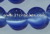 CCT550 15 inches 12mm flat round cats eye beads wholesale