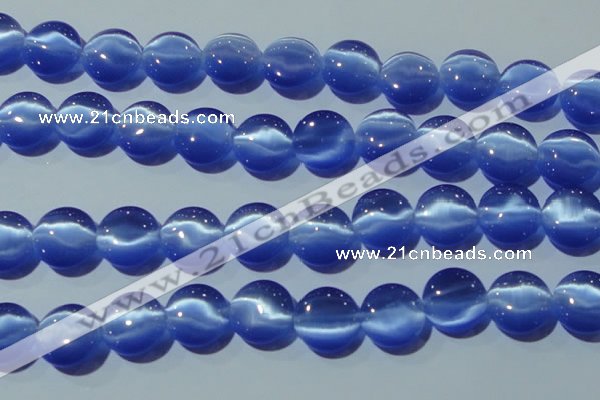 CCT550 15 inches 12mm flat round cats eye beads wholesale