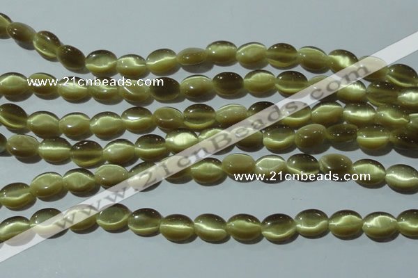 CCT637 15 inches 6*8mm oval cats eye beads wholesale