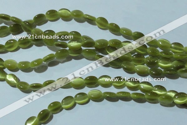 CCT646 15 inches 6*8mm oval cats eye beads wholesale