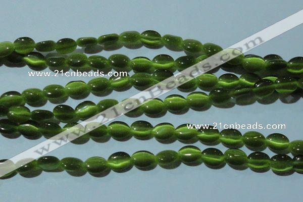 CCT648 15 inches 6*8mm oval cats eye beads wholesale