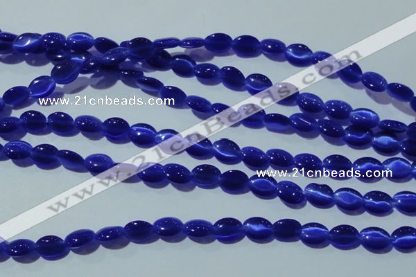 CCT651 15 inches 6*8mm oval cats eye beads wholesale