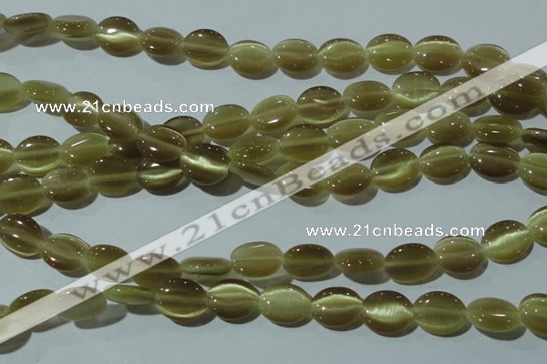 CCT671 15 inches 8*10mm oval cats eye beads wholesale