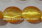 CCT697 15 inches 10*12mm oval cats eye beads wholesale