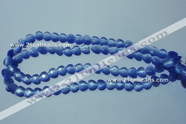 CCT964 15 inches 10*10mm faceted heart cats eye beads wholesale