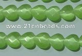 CCT965 15 inches 10*10mm faceted heart cats eye beads wholesale