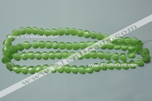 CCT965 15 inches 10*10mm faceted heart cats eye beads wholesale