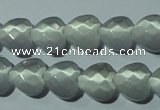 CCT970 15 inches 12*12mm faceted heart cats eye beads wholesale