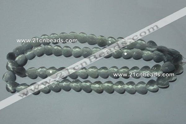 CCT970 15 inches 12*12mm faceted heart cats eye beads wholesale