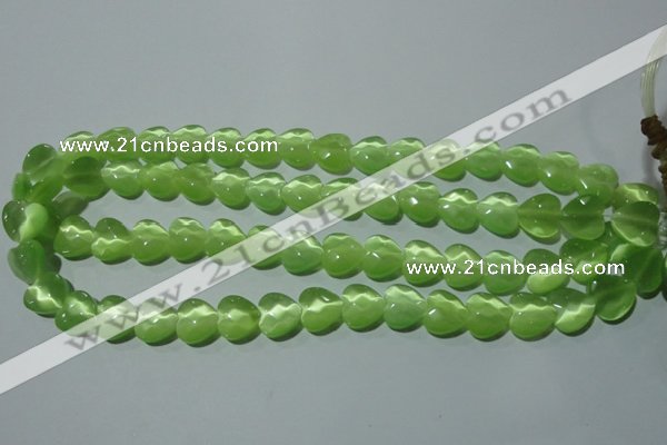 CCT972 15 inches 12*12mm faceted heart cats eye beads wholesale