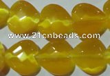 CCT986 15 inches 16*16mm faceted heart cats eye beads wholesale