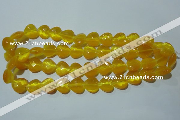 CCT986 15 inches 16*16mm faceted heart cats eye beads wholesale