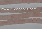 CCU02 15.5 inches 4*4mm cube rose quartz beads wholesale