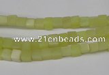 CCU03 15.5 inches 4*4mm cube olive jade beads wholesale