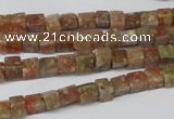 CCU05 15.5 inches 4*4mm cube New unakite beads wholesale