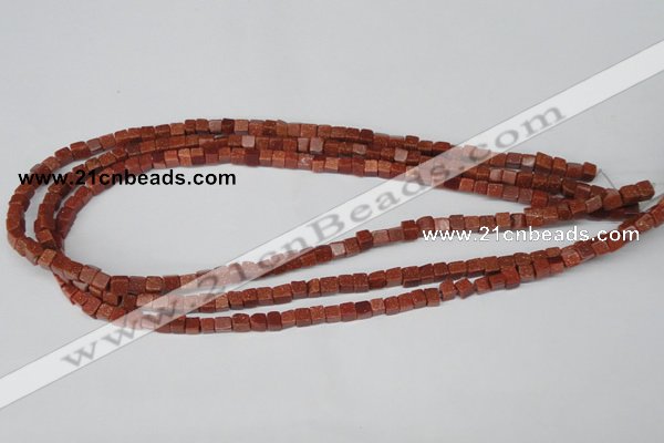 CCU06 15.5 inches 4*4mm cube goldstone beads wholesale