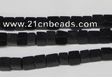 CCU09 15.5 inches 4*4mm cube black agate beads wholesale