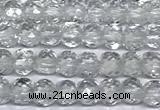 CCU1000 15 inches 4mm faceted cube white crystal beads