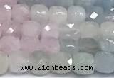 CCU1007 15 inches 4mm faceted cube morganite beads