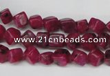 CCU102 15.5 inches 6*6mm cube dyed white jade beads wholesale