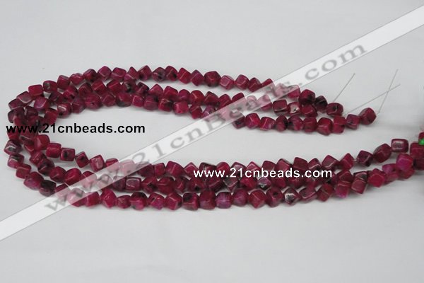 CCU102 15.5 inches 6*6mm cube dyed white jade beads wholesale