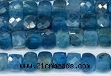 CCU1024 15 inches 4mm faceted cube apatite beads