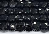 CCU1030 15 inches 4mm faceted cube black tourmaline beads