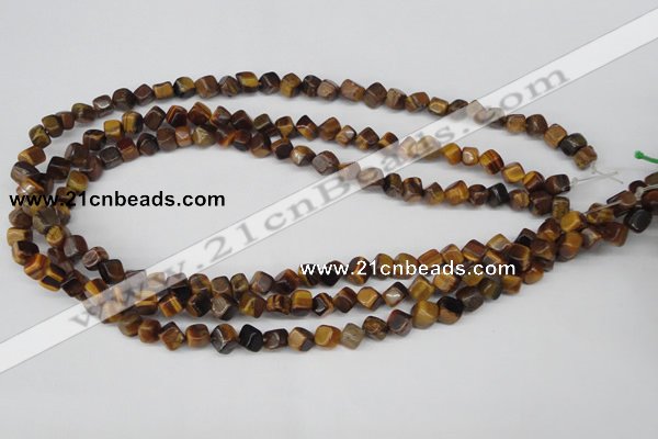 CCU104 15.5 inches 6*6mm cube yellow tiger eye beads wholesale