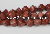 CCU105 15.5 inches 6*6mm cube goldstone beads wholesale