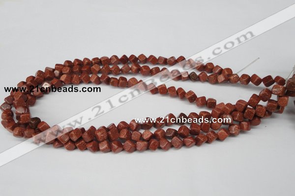 CCU105 15.5 inches 6*6mm cube goldstone beads wholesale