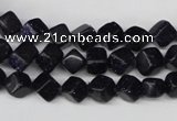 CCU106 15.5 inches 6*6mm cube blue goldstone beads wholesale