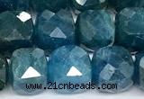 CCU1063 15 inches 8mm faceted cube apatite beads