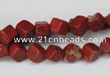 CCU108 15.5 inches 6*6mm cube red jasper beads wholesale