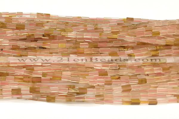 CCU1095 15 inches 2*4mm cuboid cherry quartz beads